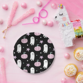 Prato De Papel Ghost Pastel Halloween Aniversário