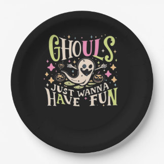 Prato De Papel Ghouls Só Quer Divertir-Se Com Design