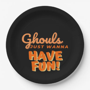 Prato De Papel Ghouls Só Quer Se Divertir