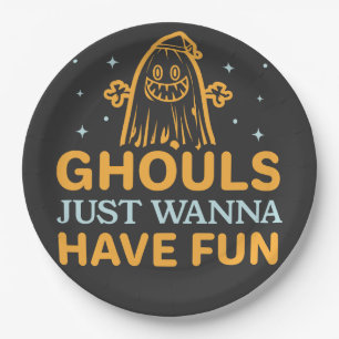 Prato De Papel Ghouls Só Quer Se Divertir! Dia das Bruxas