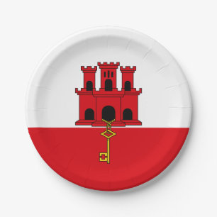 Prato De Papel Gibraltar Flag