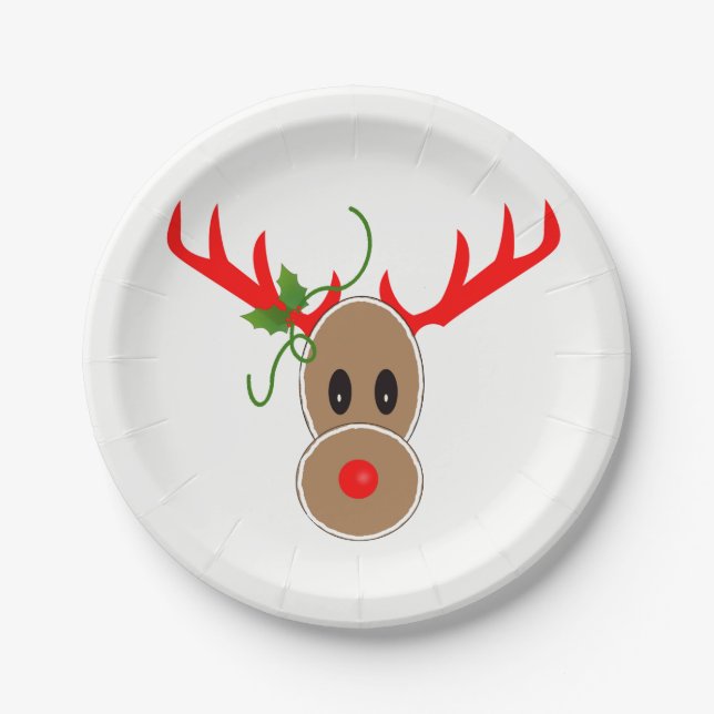 Prato De Papel Gingerbird Reindeer Plates (Frente)