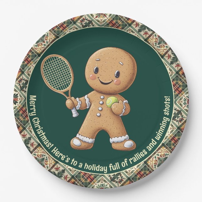 Prato De Papel Gingerpão Tênis Grand Slam 🎾 🎄 texto personaliza (Frente)