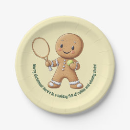 Prato De Papel Gingerpão Tênis Grand Slam 🎾 🎄 texto personaliza