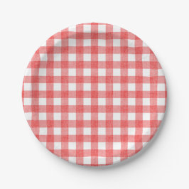 Prato De Papel Gingham de melancia simples