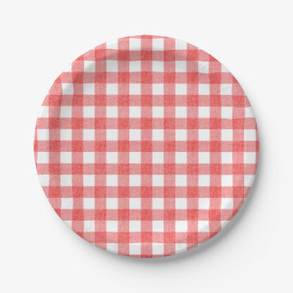 Prato De Papel Gingham de melancia simples