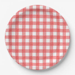 Prato De Papel Gingham de melancia simples