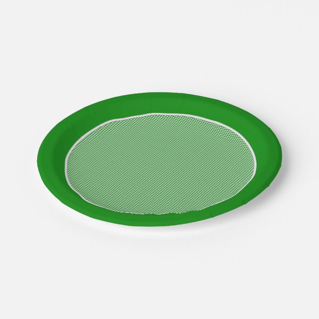 Prato De Papel Gingham-Green-Paper Plates (Inclinado)