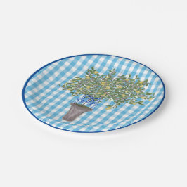 Prato De Papel Gingham Lemons Lemons Lemon Tree