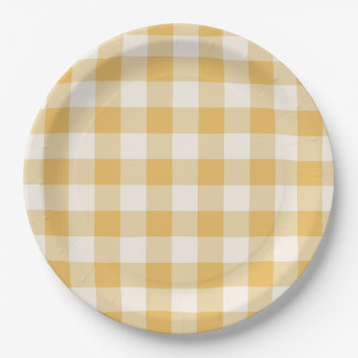 Prato De Papel Gingham Plaid Plates