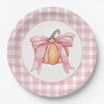 Gingham Pumpkin rosa amarrado com um Arco