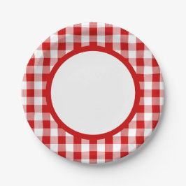 Prato De Papel Gingham Red And White Checkparty, Casamento