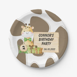 Prato De Papel Girafa Bonita Para Bebês