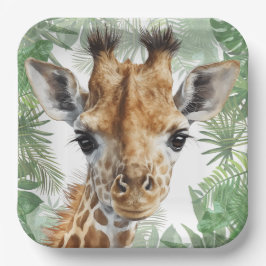 Prato De Papel Giraffe Jungle Background