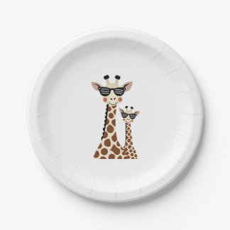 Prato De Papel Giraffe with Sunglasses Jungle Safari Animal Giraf