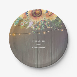 Prato De Papel Girassóis e Cordas Luzes Russas