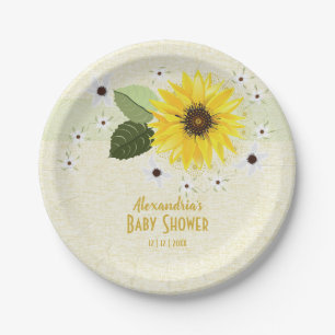 Prato De Papel Girassóis Floral Lençol Bebe Reunião