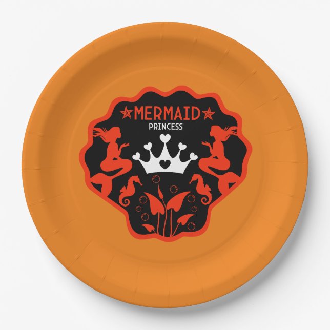 Prato De Papel Girl Mermaid Princess (Frente)