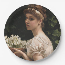 Prato De Papel Girl With Pea Blossoms (por Edward Poynter)