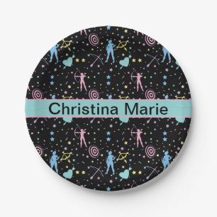 Prato De Papel Girls Archery - Girly Hearts Stars Archer