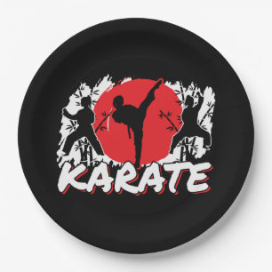 Prato De Papel Girls Karate - Tema Japonês Patriótico