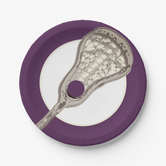 Prato De Papel Girls Lacrosse Team Purple (Frente)