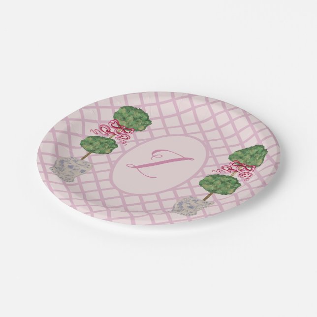 Prato De Papel Girly Chinoiserie Ginger Jar Topiary (Inclinado)