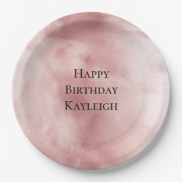 Prato De Papel Girly Glam Blush Pink Birthday