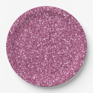 Prato De Papel Girly Glitzy Pink Glitter