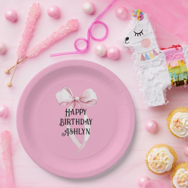 Prato De Papel Girly Pink Arco Birthday (Festa)