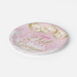 Prato De Papel Girly Pink Balloons aniversário de 21 anos