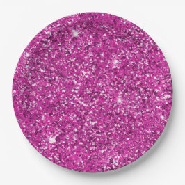Prato De Papel Girly Pink Glitter Ombre Sparkle