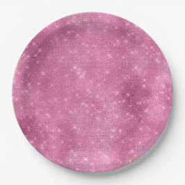 Prato De Papel Girly Pink Glitzy Sparkle