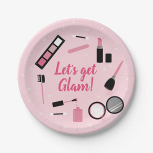 Prato De Papel Girly Pink Makeup Glamor Birthday
