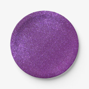 Prato De Papel Girly Sparkly Royal Purple Glitter