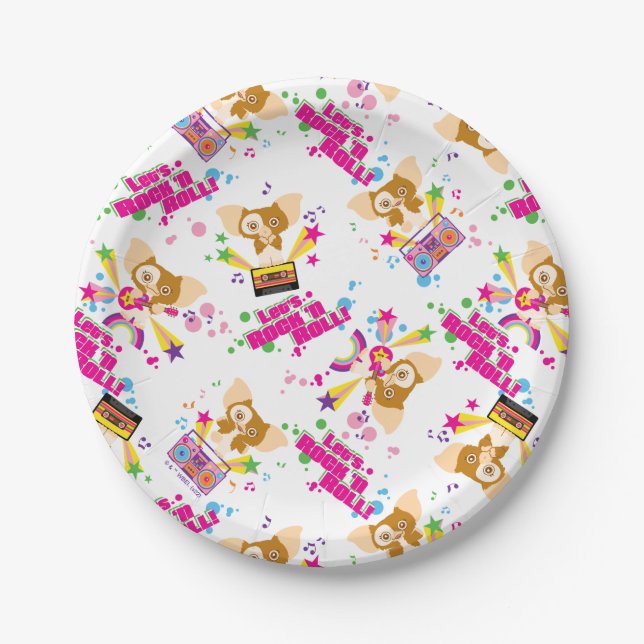 Prato De Papel Gizmo | Vamos Rock 'n Roll Pattern (Frente)