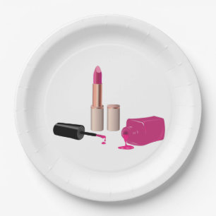 Prato De Papel Glam-Lábio Rosa E Bela Polonesa Nail Pensada