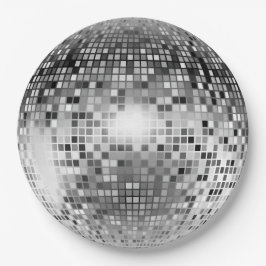 Prato De Papel Glamor do partido Silver Disco Ball