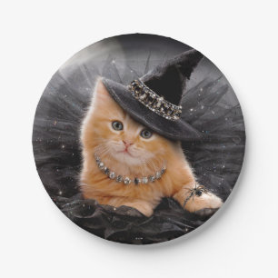 Prato De Papel Glamorous Witch Kitten