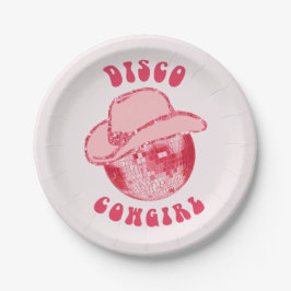 Prato De Papel Glitter de CowGirl Disco Rosa Bonita
