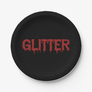 Prato De Papel Glitter in Blood Typografie