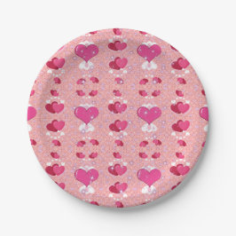 Prato De Papel glitter pink heart vibrant romantic wallpaper