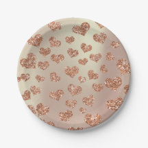 Glitter Rosa Foxier Dourado Hearts Confetti Cobre