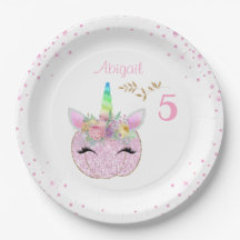 Glitter Unicorn Pumpkin Girls 5 Birthday