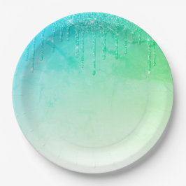 Prato De Papel Glitter Verde - Ombré Glam Sparkles