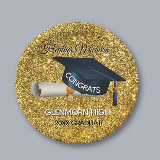 Prato De Papel Glitz! Fun, Custom Graduation (Criador carregado)