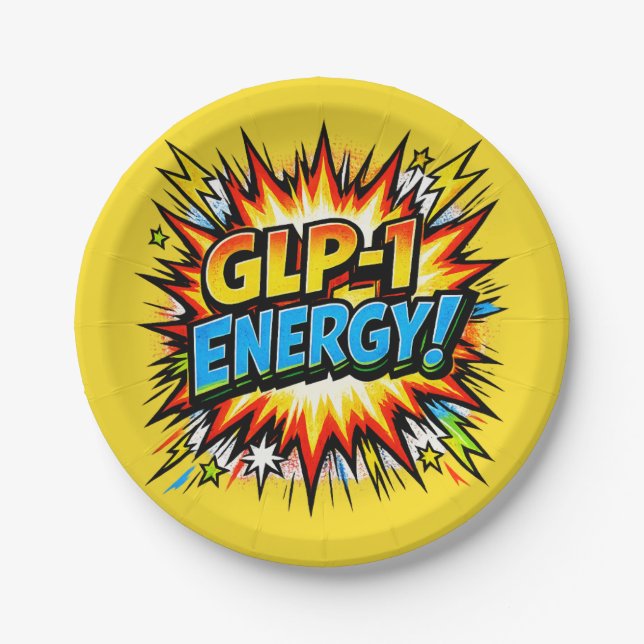 Prato De Papel GLP-1 Energia Comic Pop Art (Frente)