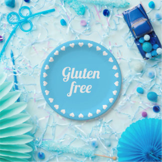 Prato De Papel Gluten Free Celiac Coeliac Blue Party Plate Plate