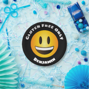 Prato De Papel Gluten Free Smiling Emoji Face