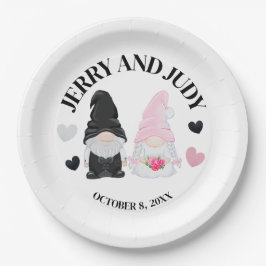 Prato De Papel Gnomo Bride e Groom